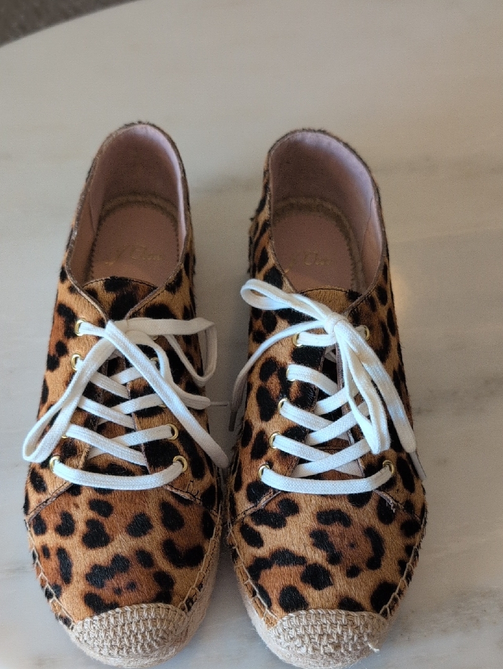 J. Crew Leopard-Print Espadrille Sneakers with White Laces